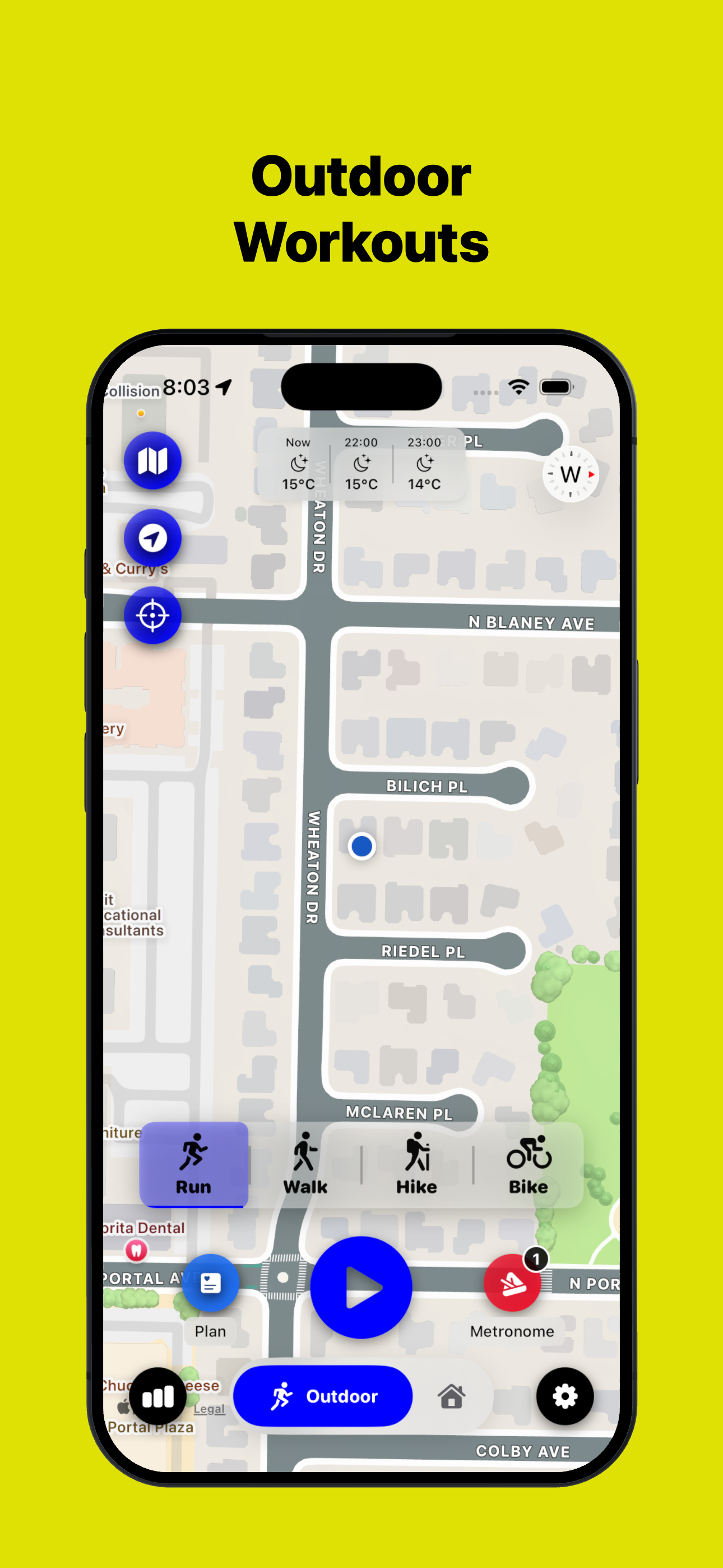 TempoRun — Outdoor workout with live GPS tracking